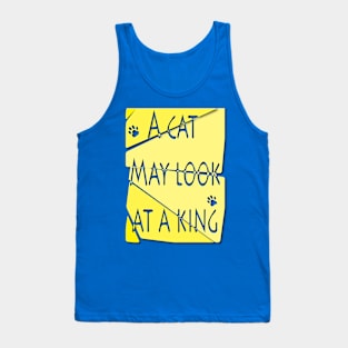 Yellow graphic design of cat Tank Top